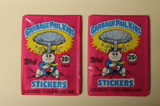 Garbage Pail Kids - 2 Wax Packs Of Series 1 - Usa 1985 Topps -