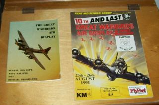 The Great Warbirds Air Display West Malling First 1982 & Last 1991 Programmes
