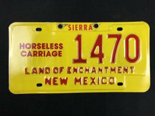 Nm Horseless Carriage Vintage License Plate Mexico 1470