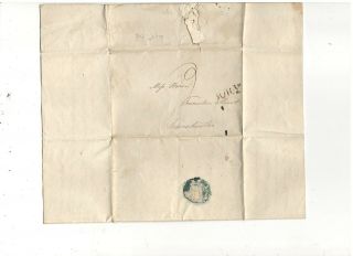 1796 Stampless Folded Letter,  To Manchester England,  Ref: Introduction