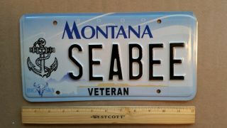 License Plate,  Montana,  Navy Veteran,  Anchor,  Gr8 Personalized Vanity: Sea Bee