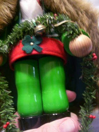 Steinbach Volkskunst Irish Santa Nutcracker Coat Garland Bells Hat Boots EUC 281 5
