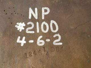 NP Northern Pacific Railroad Baldwin Locomotive Builder ' s Plate 4 - 6 - 2 4