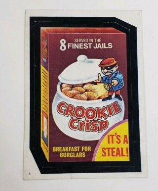 Vintage 1982 Wacky Packers Cookie Crisp Card