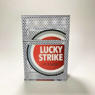 Lucky Strike Cigarettes Metal Tin Case | Color White