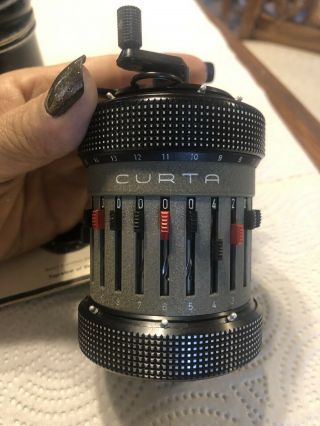 Curta Type Ii Mechanical Calculator 528842 With Case And Instructions