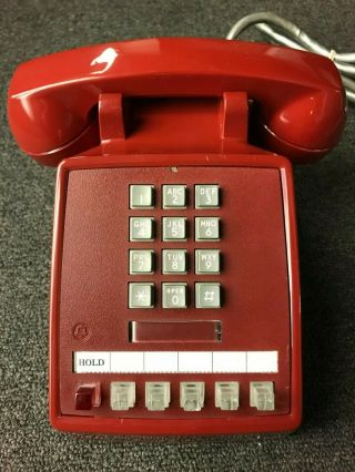 NOS Western Electric - Bell System 2565 Touchtone 5 Line Telephone - 53 RED 2