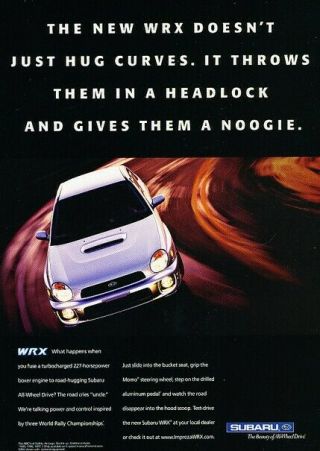 2001 Subaru Wrx Vintage Advertisement Print Art Car Ad J346