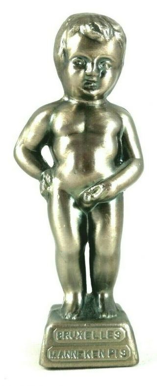 Peeing Boy Bruxelles Brussels Metal Figurine Belgium Paperweight Mannekenpis Pis