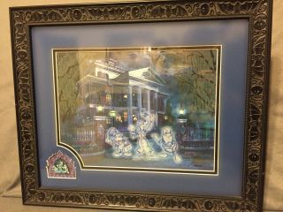 Disneyland Haunted Mansion Lithograph Cel With Exclusive Limited Edition Pin