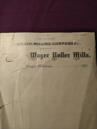 RARE 1890 ' S WAGER,  ARK MILLING COMLANY,  PHILO ALDEN 2