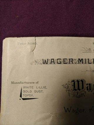 RARE 1890 ' S WAGER,  ARK MILLING COMLANY,  PHILO ALDEN 3