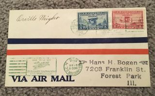 Orville Wright Signed Postal Cover - International Civil Aeronautics Conference