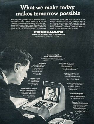 1974 Engelhard Video Phone Future Advertisement Print Art Ad D216