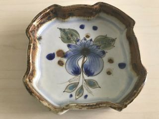 Ken Edwards Ke Mexican Hand Made Signed Floral Dish Tray