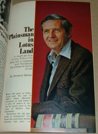 1972 Tv Article Arthur Hill Actor Owen Marshall Counselor At Law