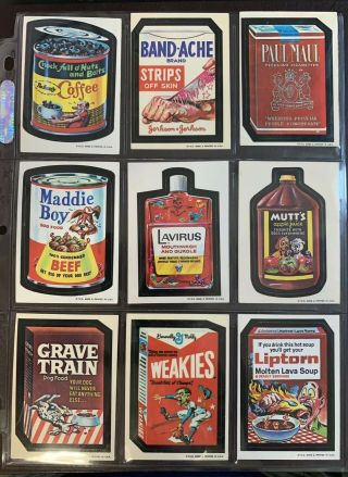 1973 Topps Wacky Packages 1st Series Complete White Back Set