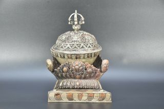 Metal Kapala Cup Ritual Offering Copper Handmade Tibetan Buddhist Old Bowl Nepal 2