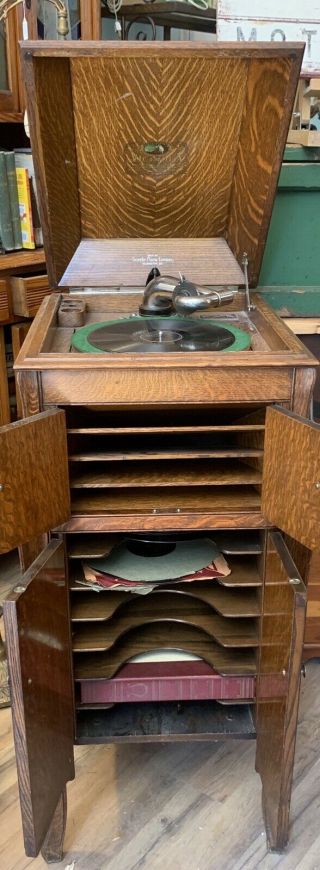 1904 Victor Victrola VV - X In OAK Phonograph Record Player In Order 3