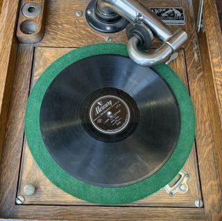 1904 Victor Victrola VV - X In OAK Phonograph Record Player In Order 6