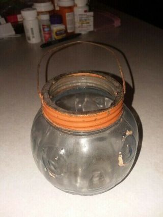 Vintage Glass Jack - O - Lantern Votive Candle Holder (old)