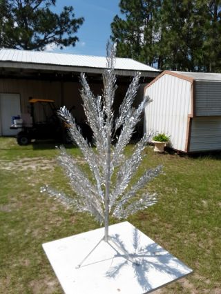 Vintage Splendor 4 1/2 Foot Stainless Aluminum Christmas Tree & Stand