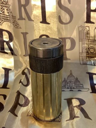Lovely S T Dupont Cylinder Table Lighter - Gold Plate