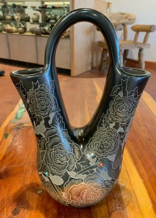 Santa Clara Pueblo Pottery By Gwen Tafoya - Wedding Vase
