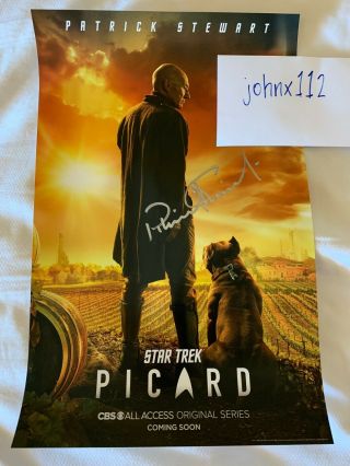 Sdcc 2019 Cbs All Access Picard Star Trek Signed By Patrick Stewart Poster