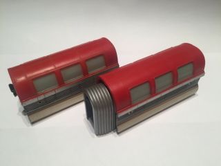 Schuco Disneyland Monorail Middle Car And Middle Car With Bolster In Red