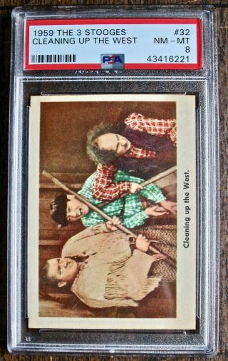 1959 Fleer Three Stooges 32 Cleaning Up.  Psa 8 Tough
