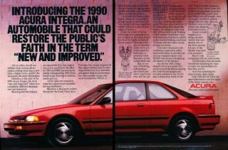 1990 Acura Integra Coupe 2 - Page Advertisement Print Art Car Ad D218