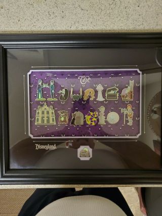 Disney Dlr Framed Pin Set Haunted Mansion Haunting Spells O 