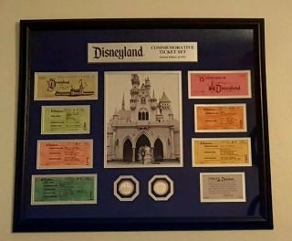 Rare Vintage Disneyland Commemorative Ticket Set Limited Edition Of 1955,  2 Coin