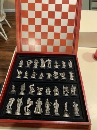 Danbury Fantasy Of The Crystal Chess Set,  All Figures And Board