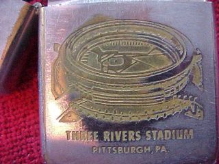 Rare Zippo Lighter Three Rivers Stadium 1971 W/ Box Postcards Pittsburgh Vintage