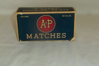 Vintage A&p Matches Box 20 Cu In