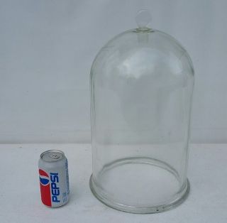 As - Is Antique Large Dome Bell Jar Thick Glass Display W/stopper Lab/scientific