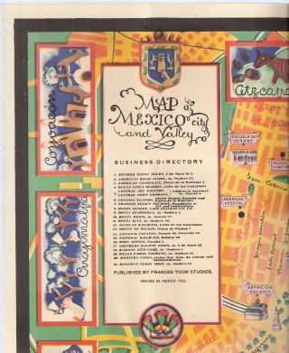 POSTER - pictorial map of Mexico City,  Carlos Merida artist,  1935 2