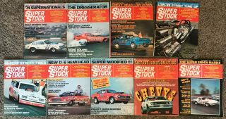 Stock & Drag Illustrated Magazines 9 Issues 1975 Good/vg
