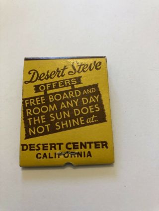 Vintage Full Matchbook Desert Center Cafe/ Service Station/ Garage/Motel Calif 3