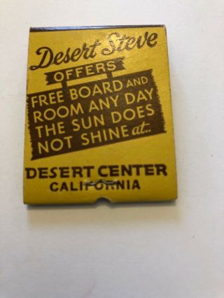 Vintage Full Matchbook Desert Center Cafe/ Service Station/ Garage/Motel Calif 4