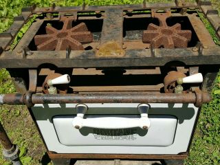 Antique Griswold 2 - Burner Stove Protane Oven Gas Camp