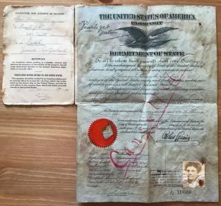 Antique Us Department Of State Passport 1900