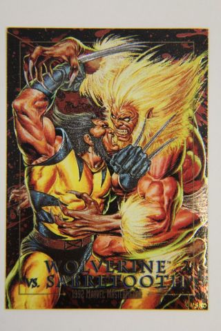 1992 Skybox Marvel Masterpieces Wolverine Vs.  Sabretooth Ex