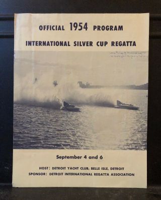 Vintage 1954 Program International Silver Cup Regatta Detroit Yacht Club