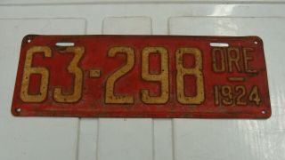 1924 Oregon License Plate 63 - 298
