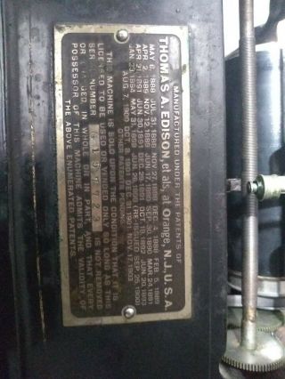 Antique Edison Standard Cylinder Phonograph Model C Reproducer Case Horn Lid
