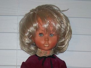 Vintage 1966 Italocremona Italian Doll w/ Long Eye Lashes 17 1/2 