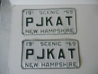 1965 Nh Hampshire Vanity License Plate Pair,  Pjkat